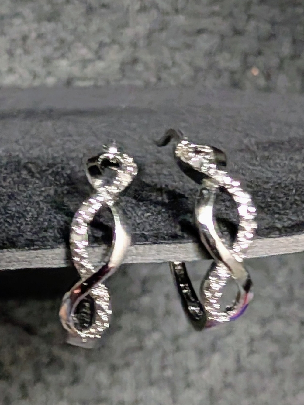 Twist Hoop Crystal Earrings in Silver